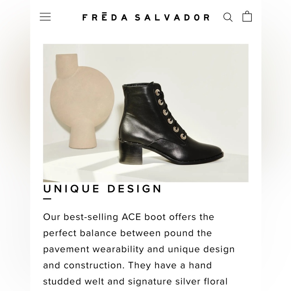Freda Salvador Ace Lace up heeled boots black size 8